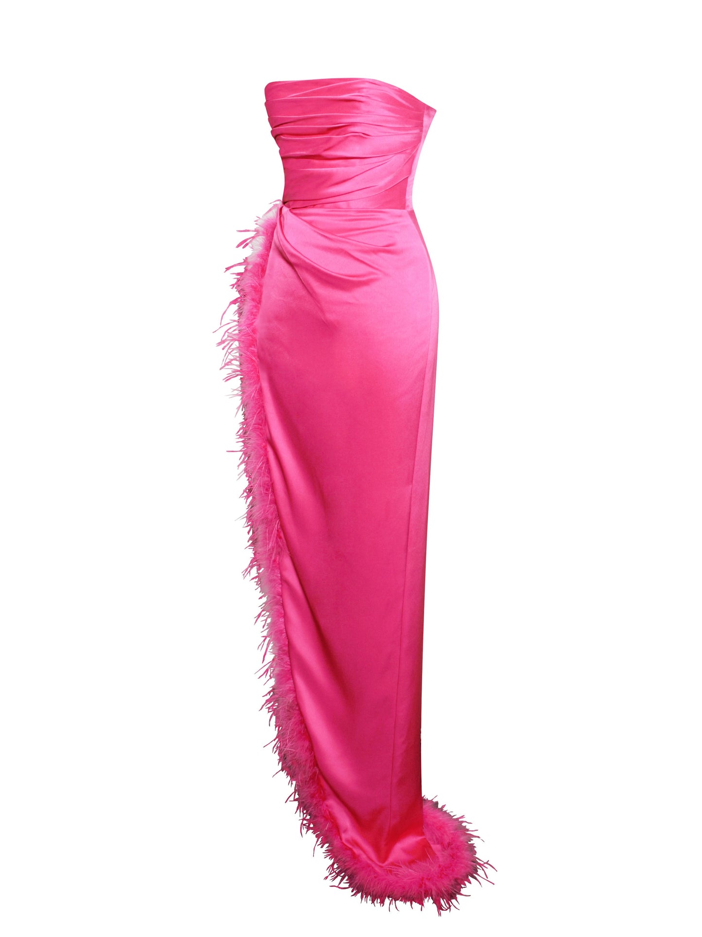 Perrin Feather Dress High Slit Gown