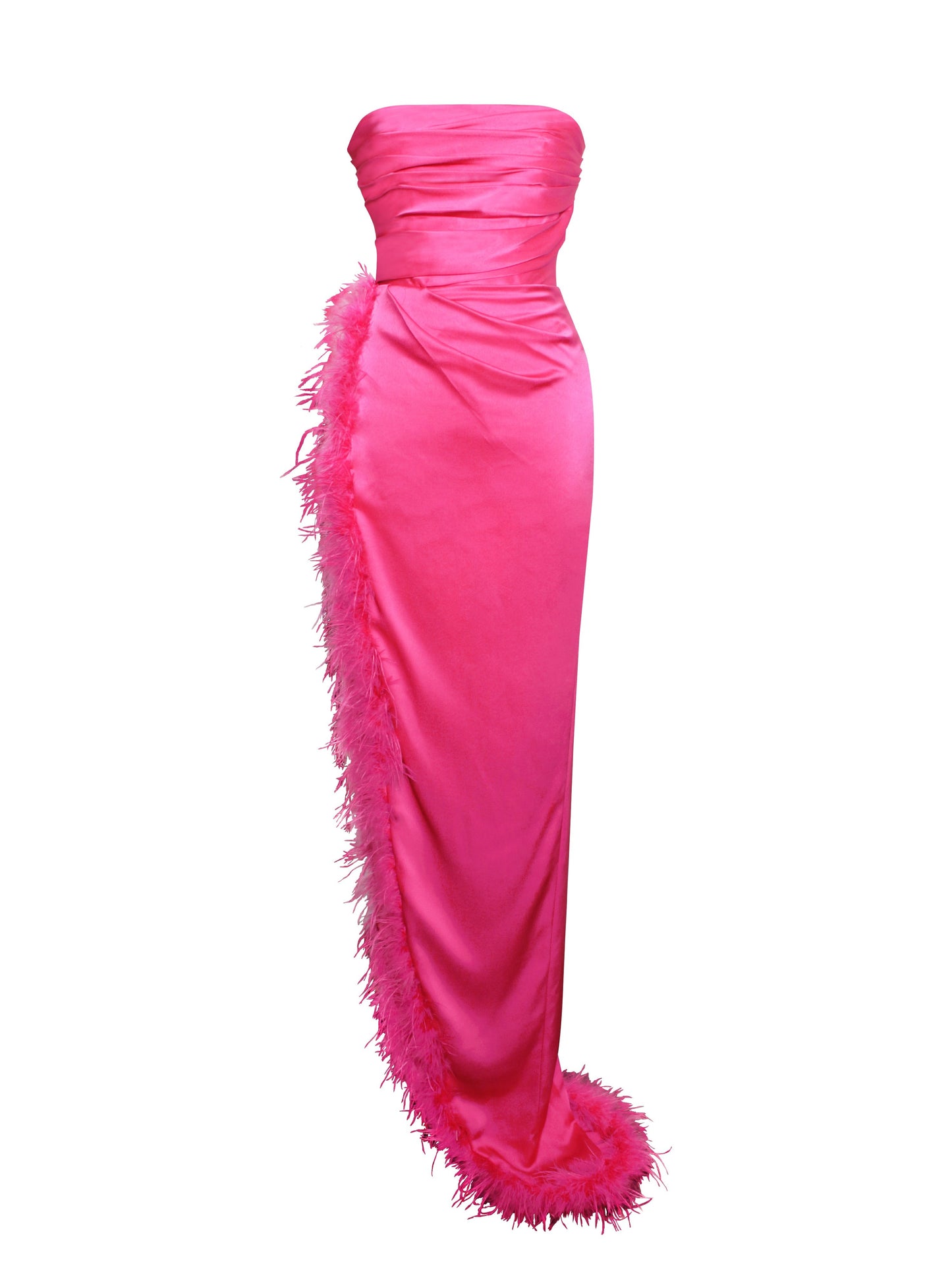 Perrin Feather Dress High Slit Gown