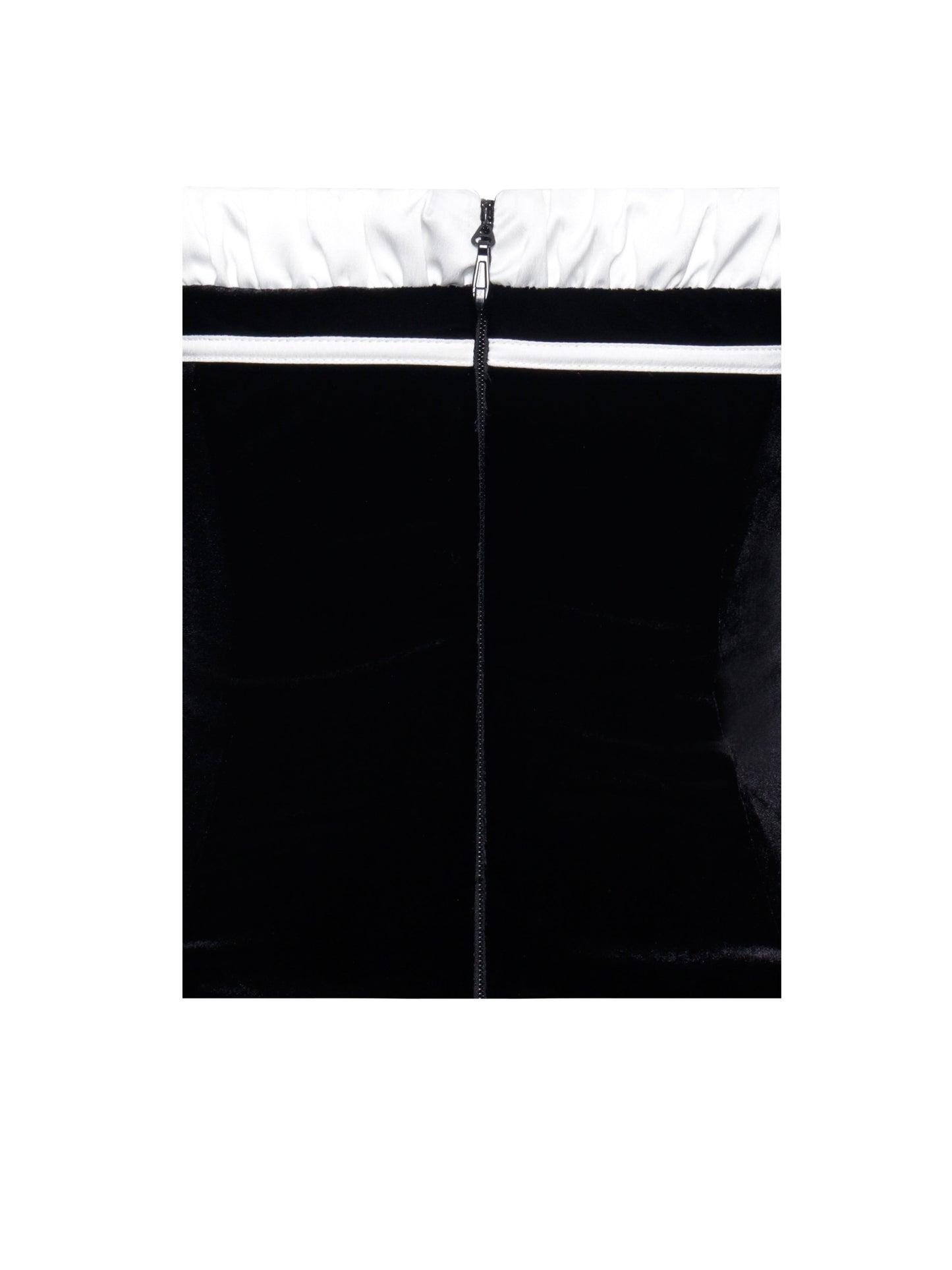 Olya Black and White Velvet A Line Corset Dress