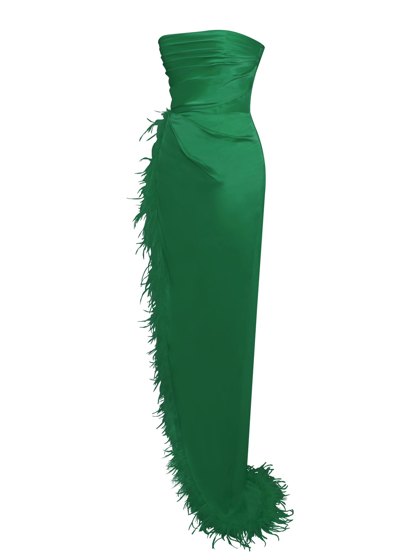 Perrin Feather Dress High Slit Gown