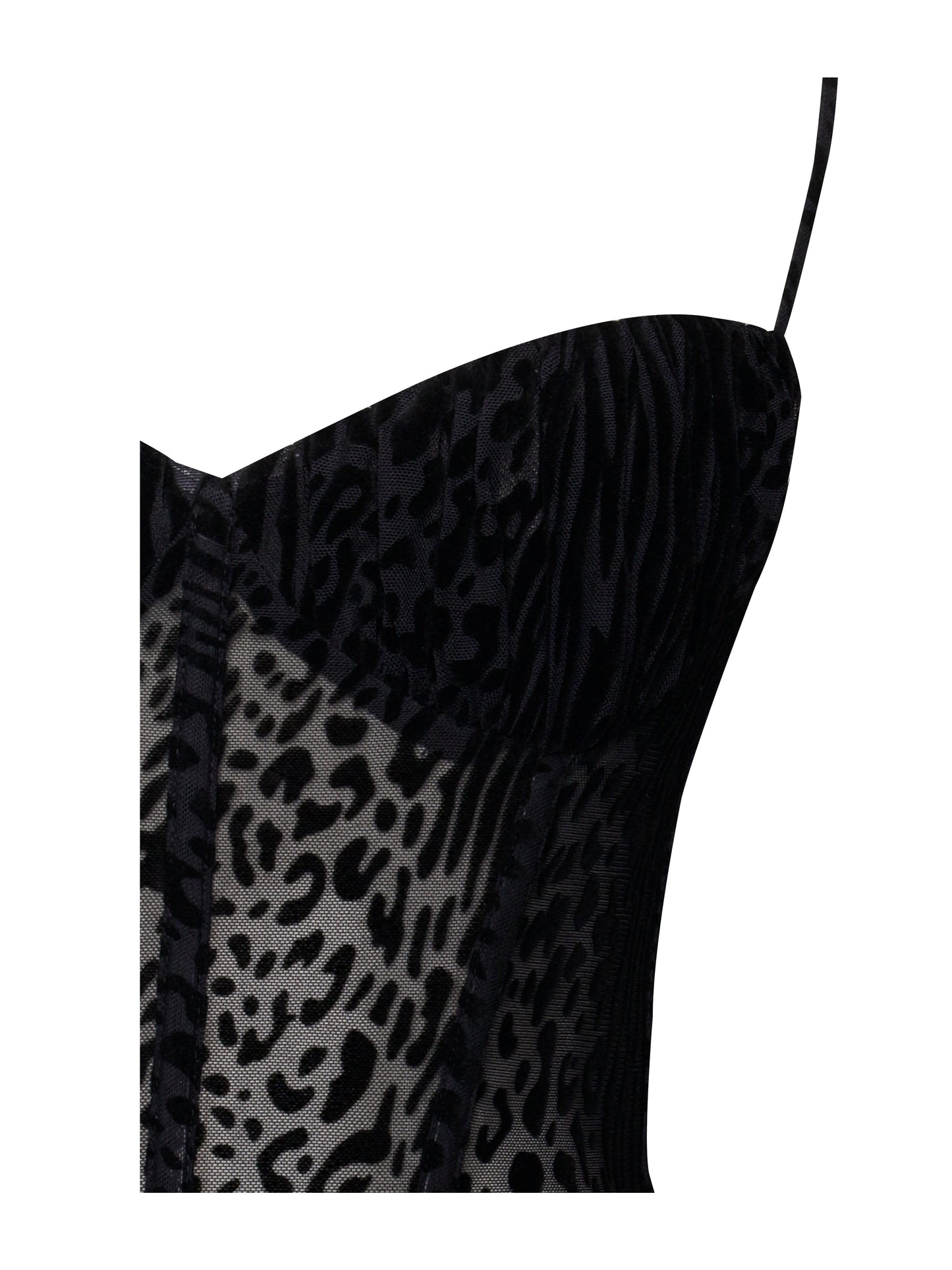 Ulani Burnout Velvet Detail Mesh Maxi Dress