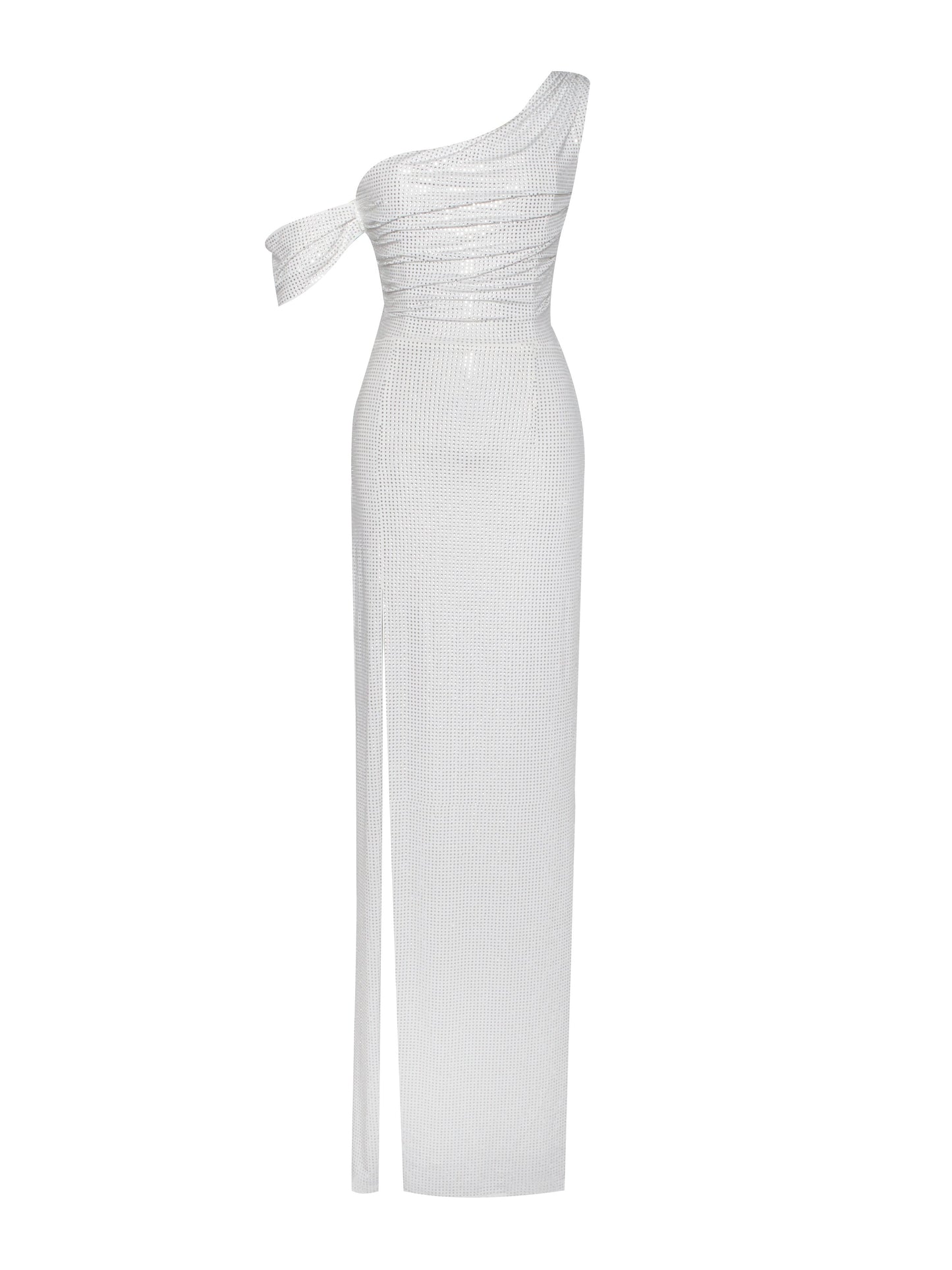 Paget Mesh Embellished High Slit Gown