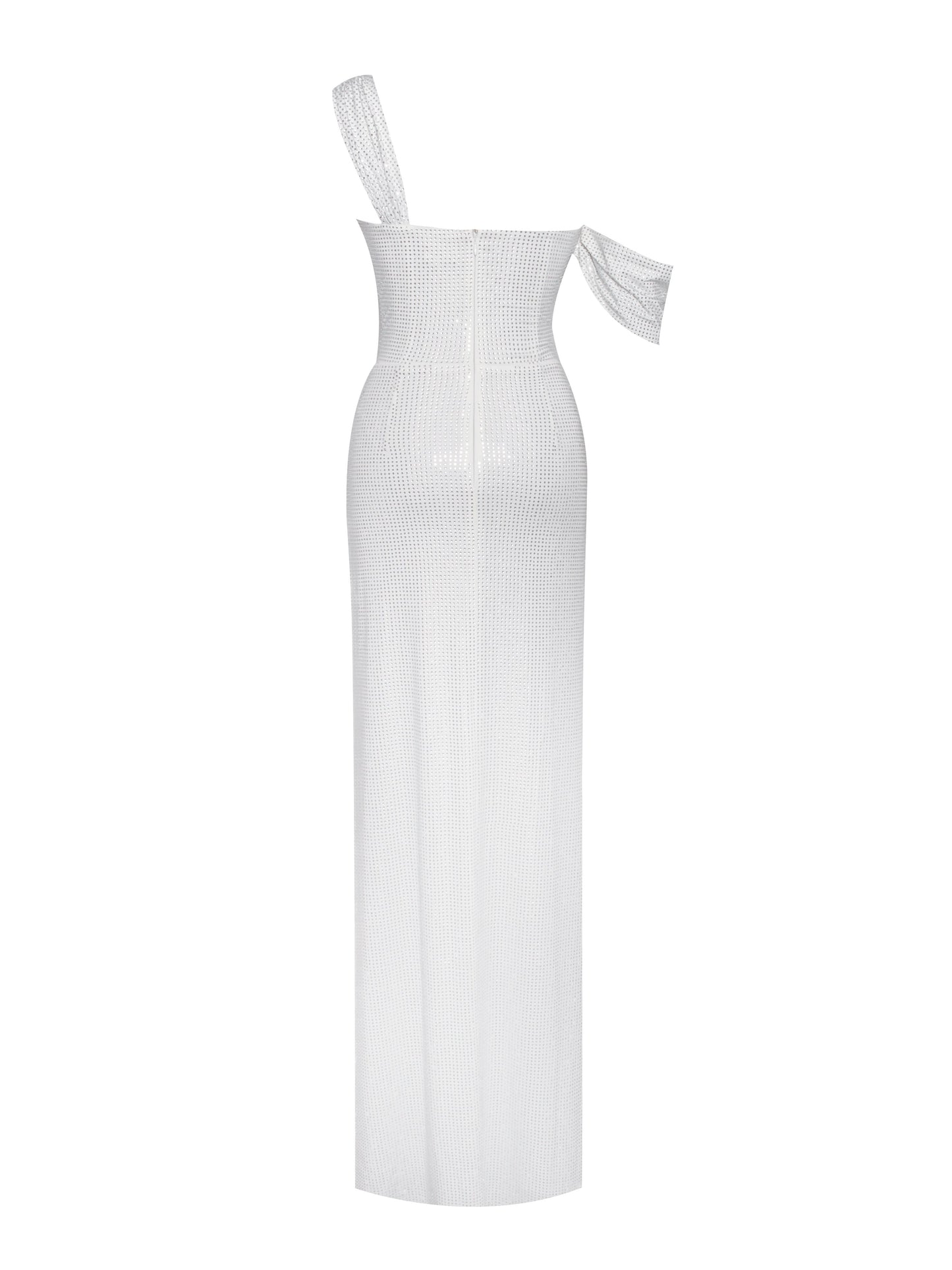 Paget Mesh Embellished High Slit Gown