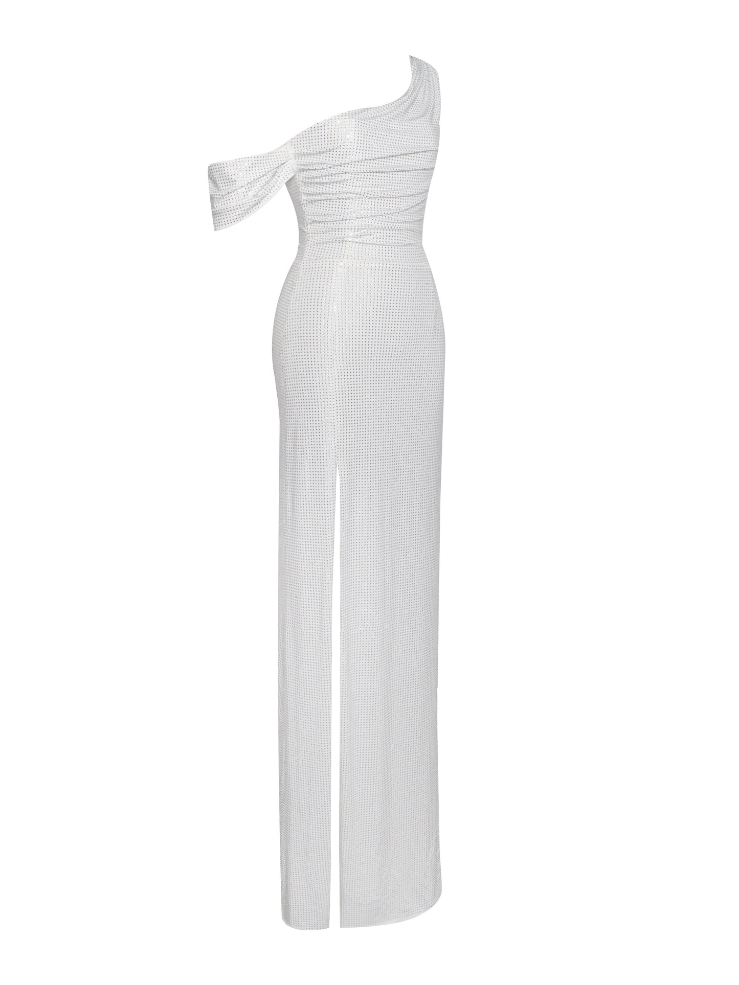 Paget Mesh Embellished High Slit Gown