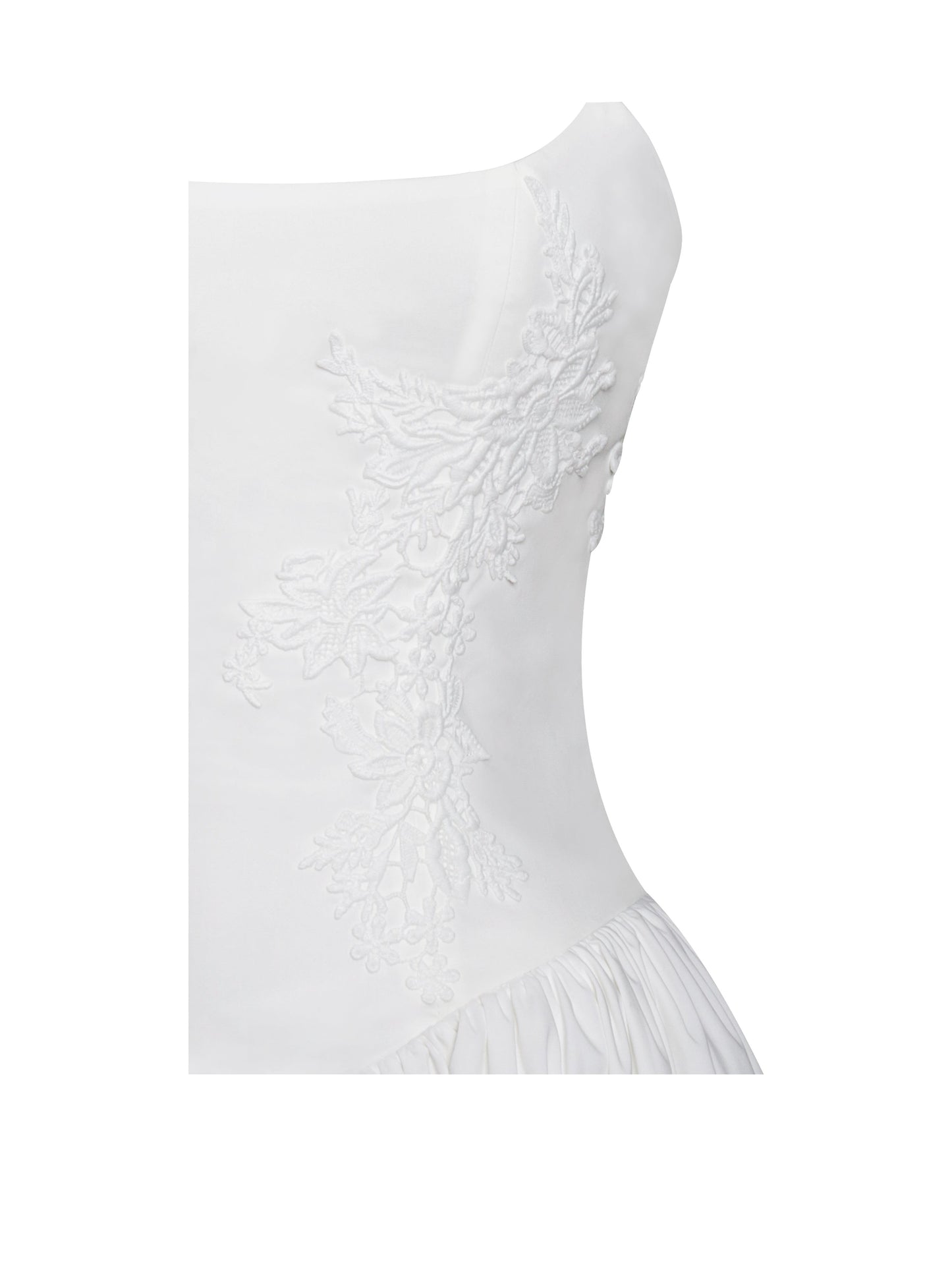 Kadi White Cotton Corset Mini Dress