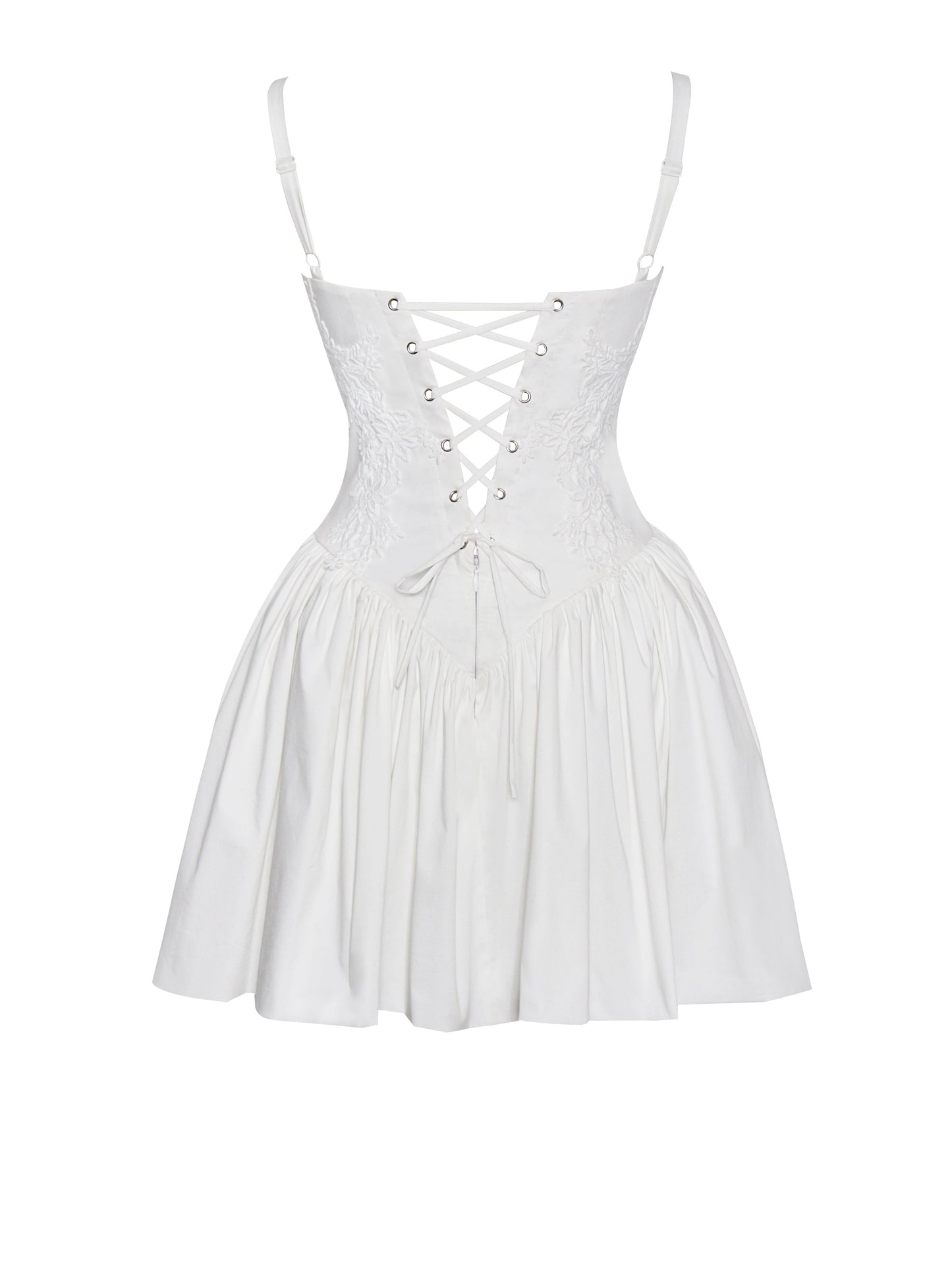 Kadi White Cotton Corset Mini Dress