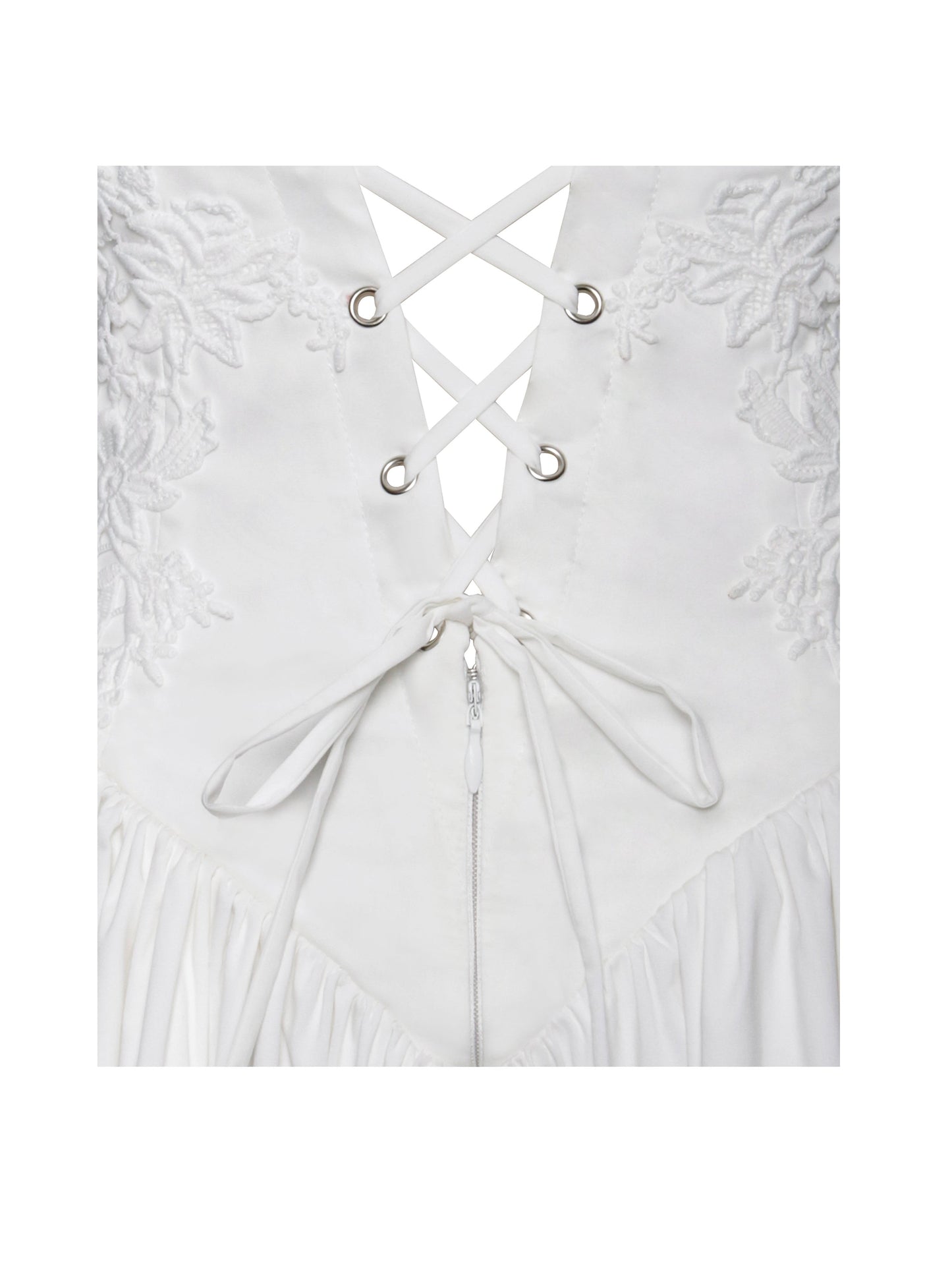 Kadi White Cotton Corset Mini Dress