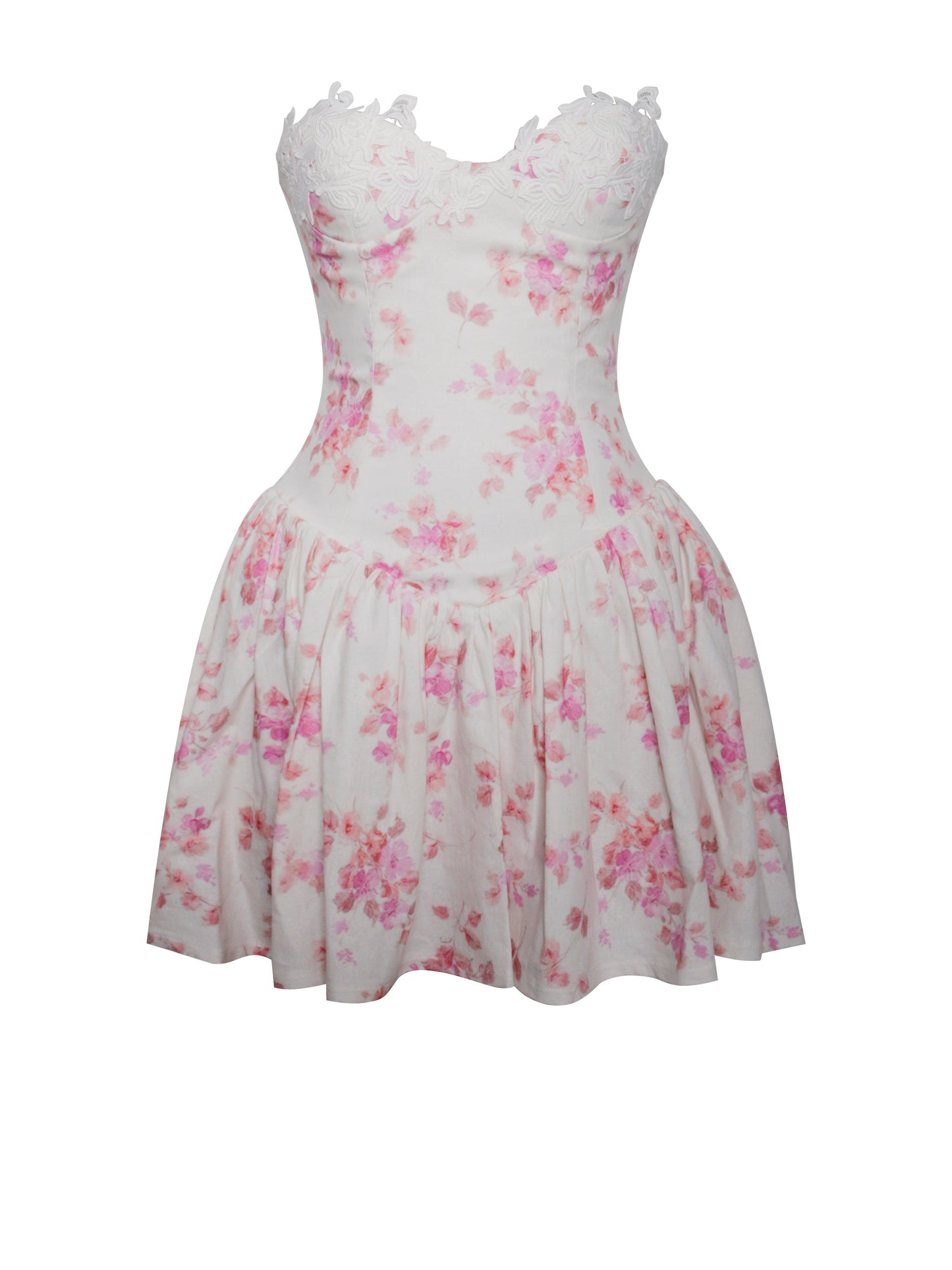 Samara Floral Drop Waist Corset Puffy Mini Dress