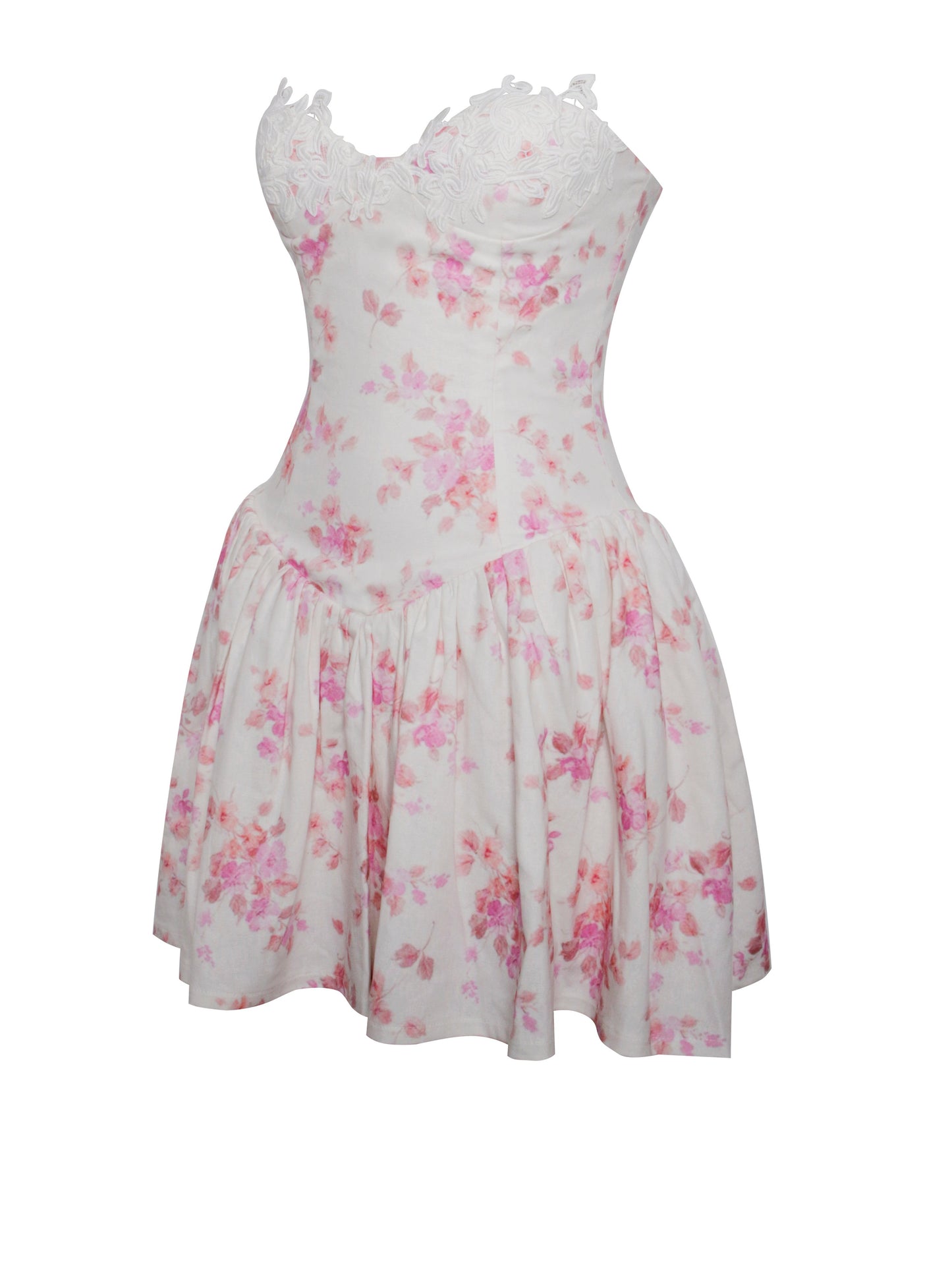 Samara Floral Drop Waist Corset Puffy Mini Dress