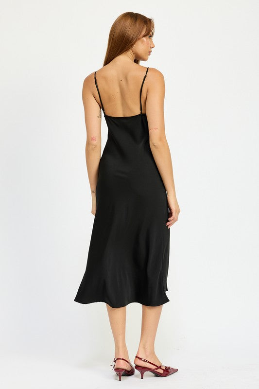 Joel Satin Lace Midi Dress