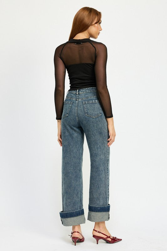 Candra Sheer Ruched Top