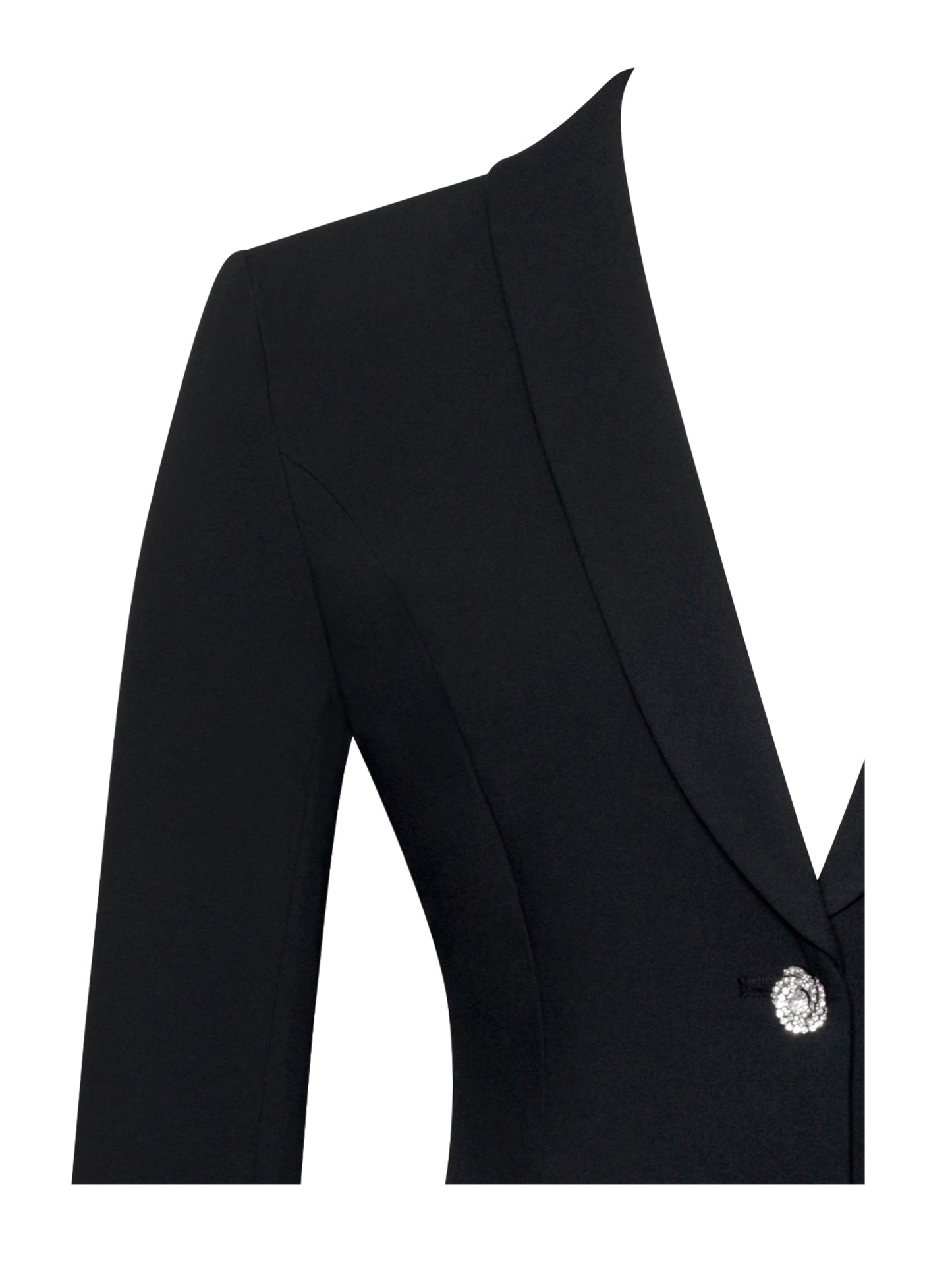 Ria Black Blazer Mini Dress with Pleated Detail