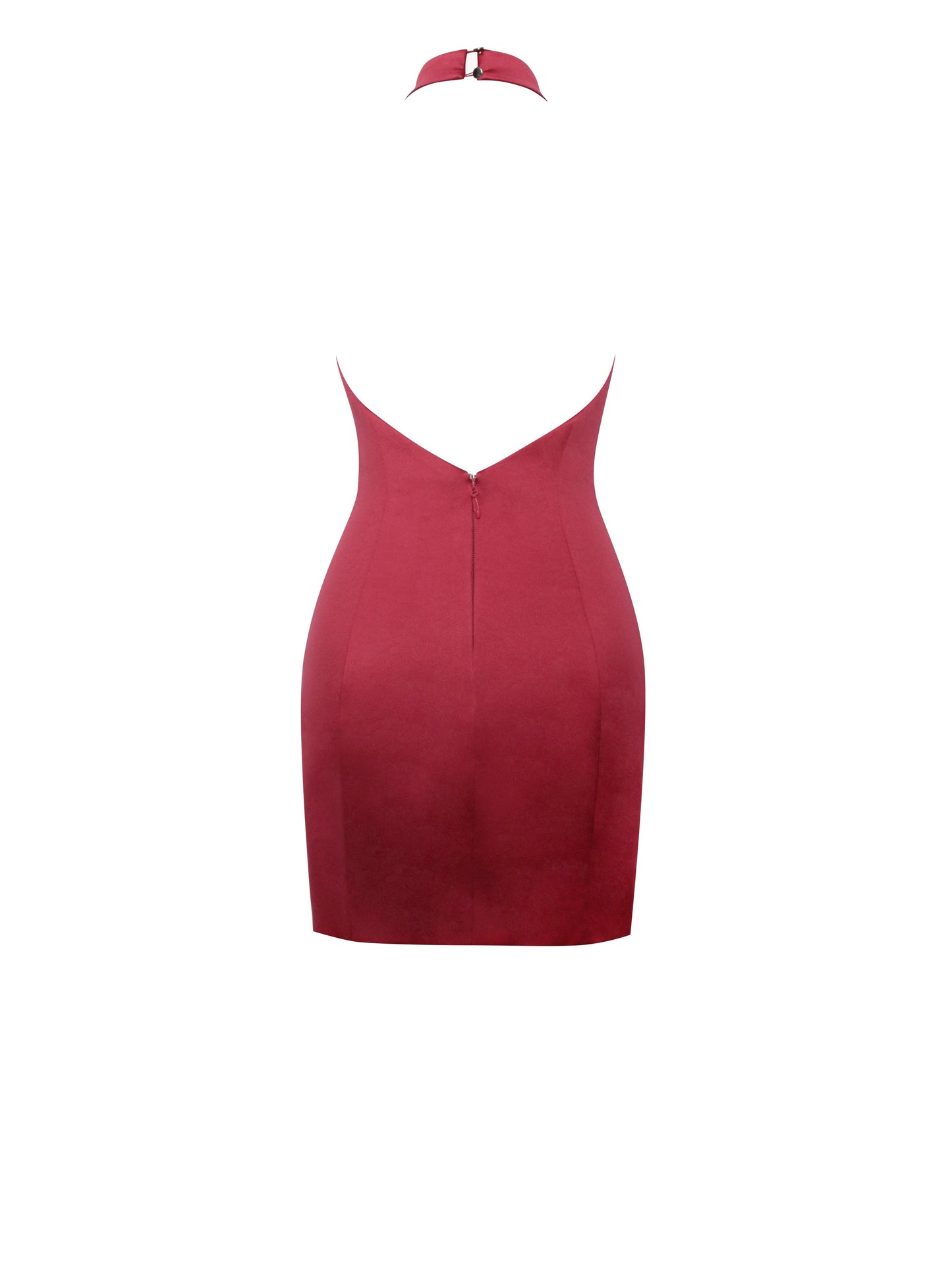 Naima Red Halter Mini Pencil Dress