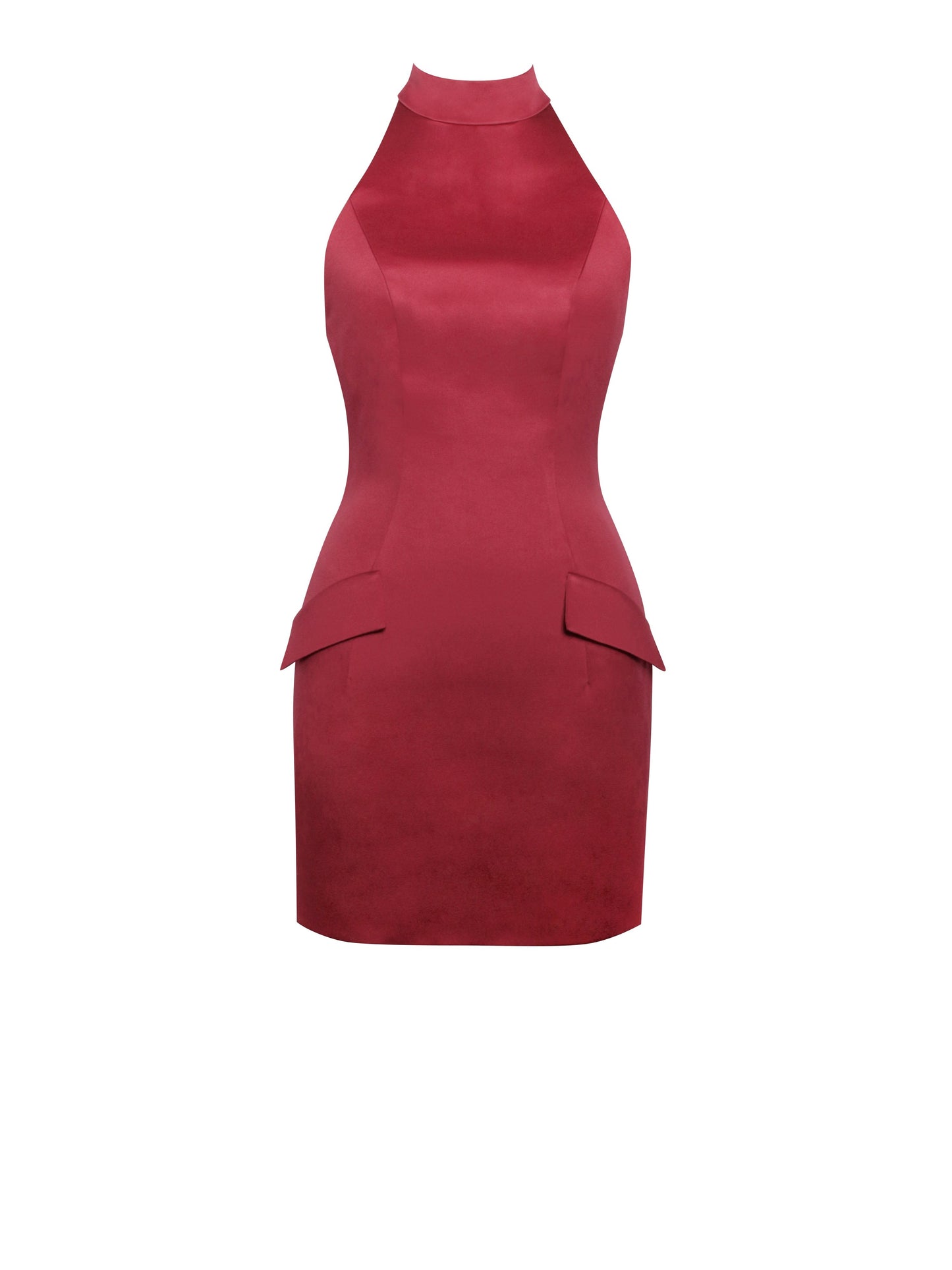 Naima Red Halter Mini Pencil Dress