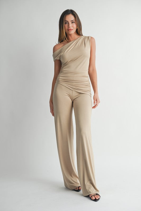 Off The Shoulder Silk Matching Set