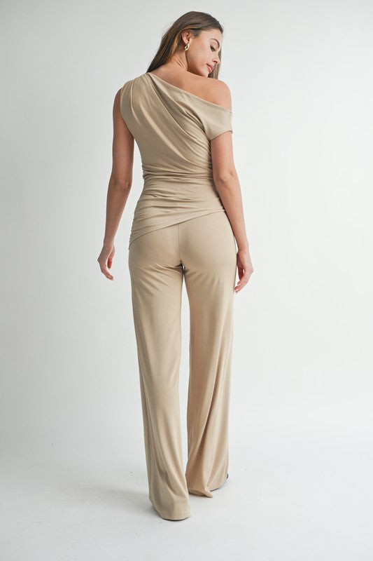 Off The Shoulder Silk Matching Set