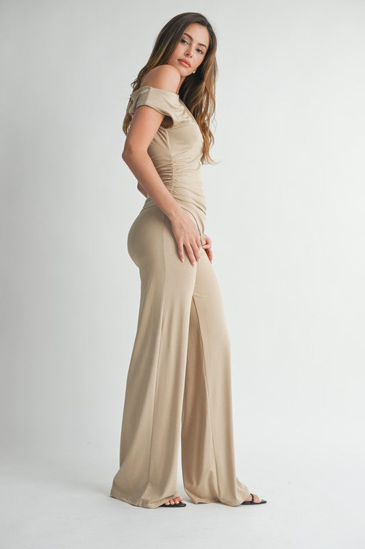 Off The Shoulder Silk Matching Set