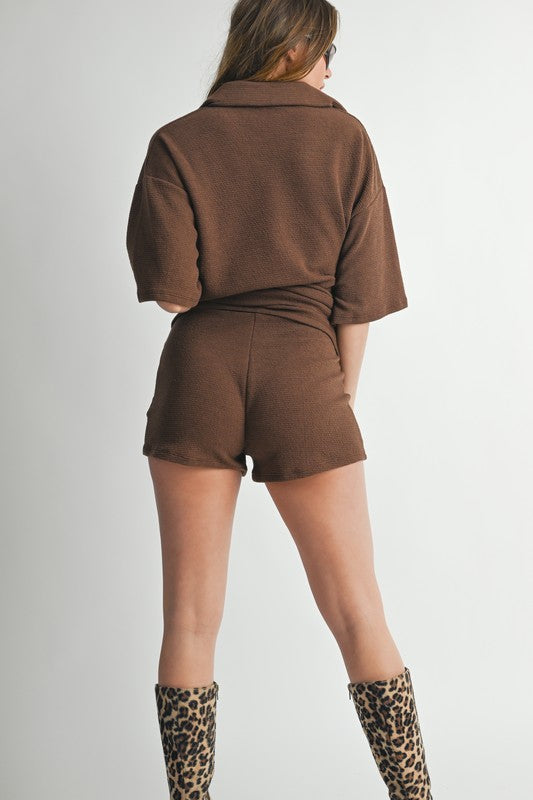 Brown Relaxed Fit Knit Set