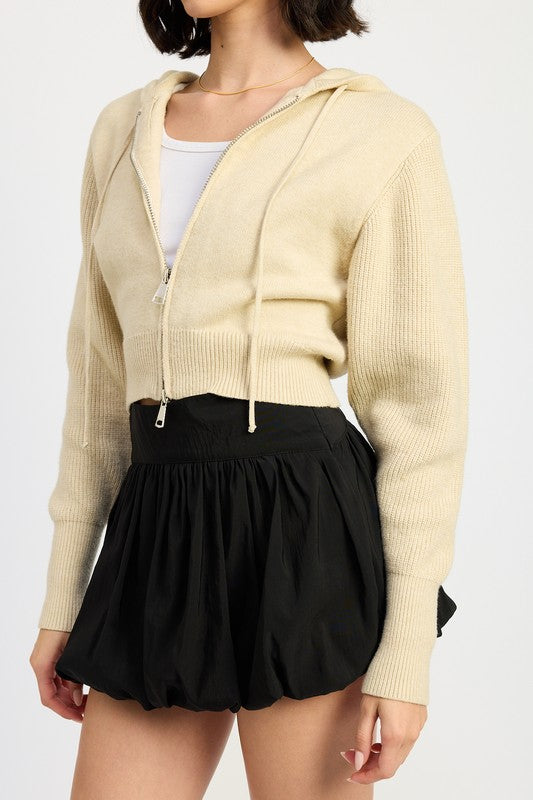 Lily Cropped Hoodie Zip Up