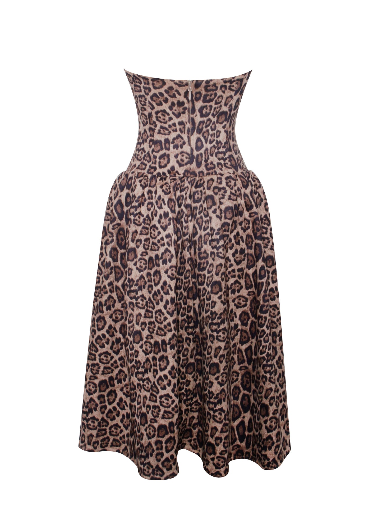 Uchenna Cheetah Print Midi Dress with Lace Trim