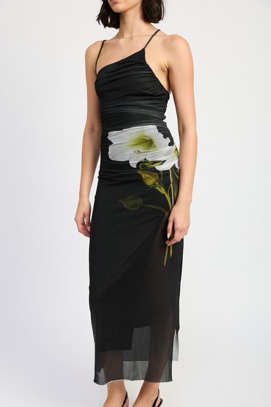 Wanda One Shoulder Ruched Maxi Dress