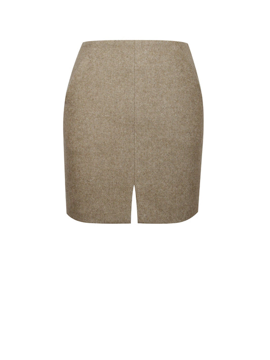Braylee Vintage Bodycon Wool Blend Mini Skirt