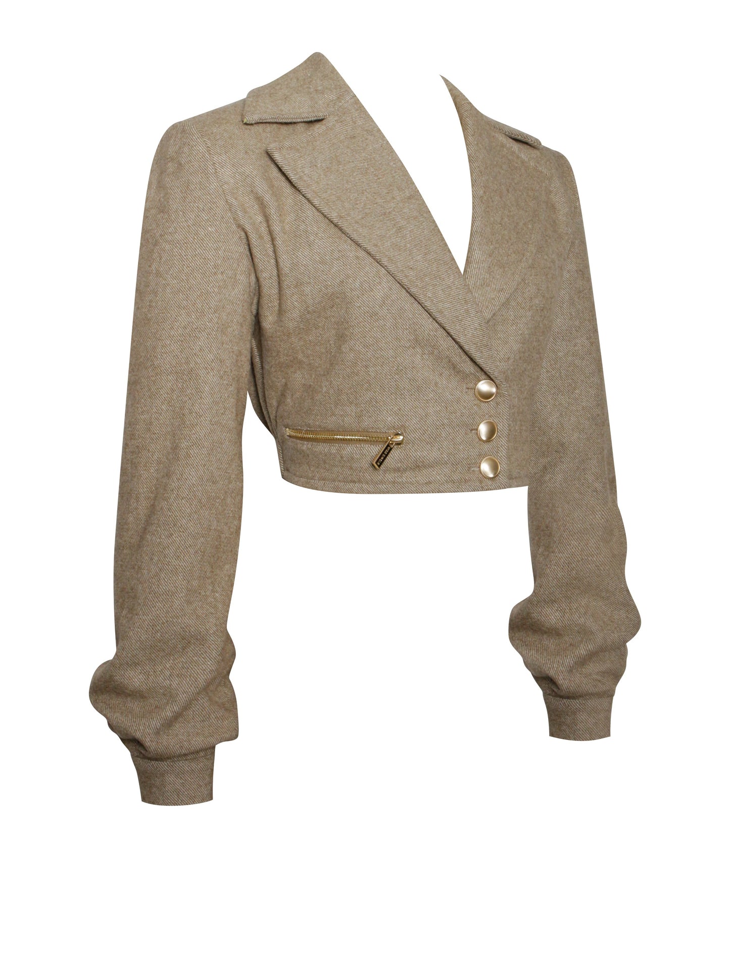 Bailee Vintage Cropped Wool Blend Blazer Jacket