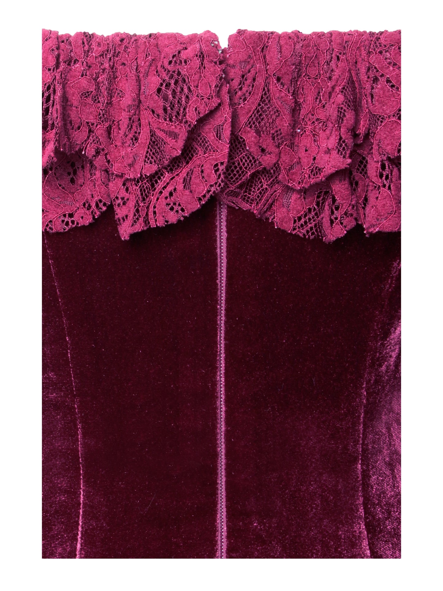 Yachira Burgundy Velvet Lace Flare Mini Dress