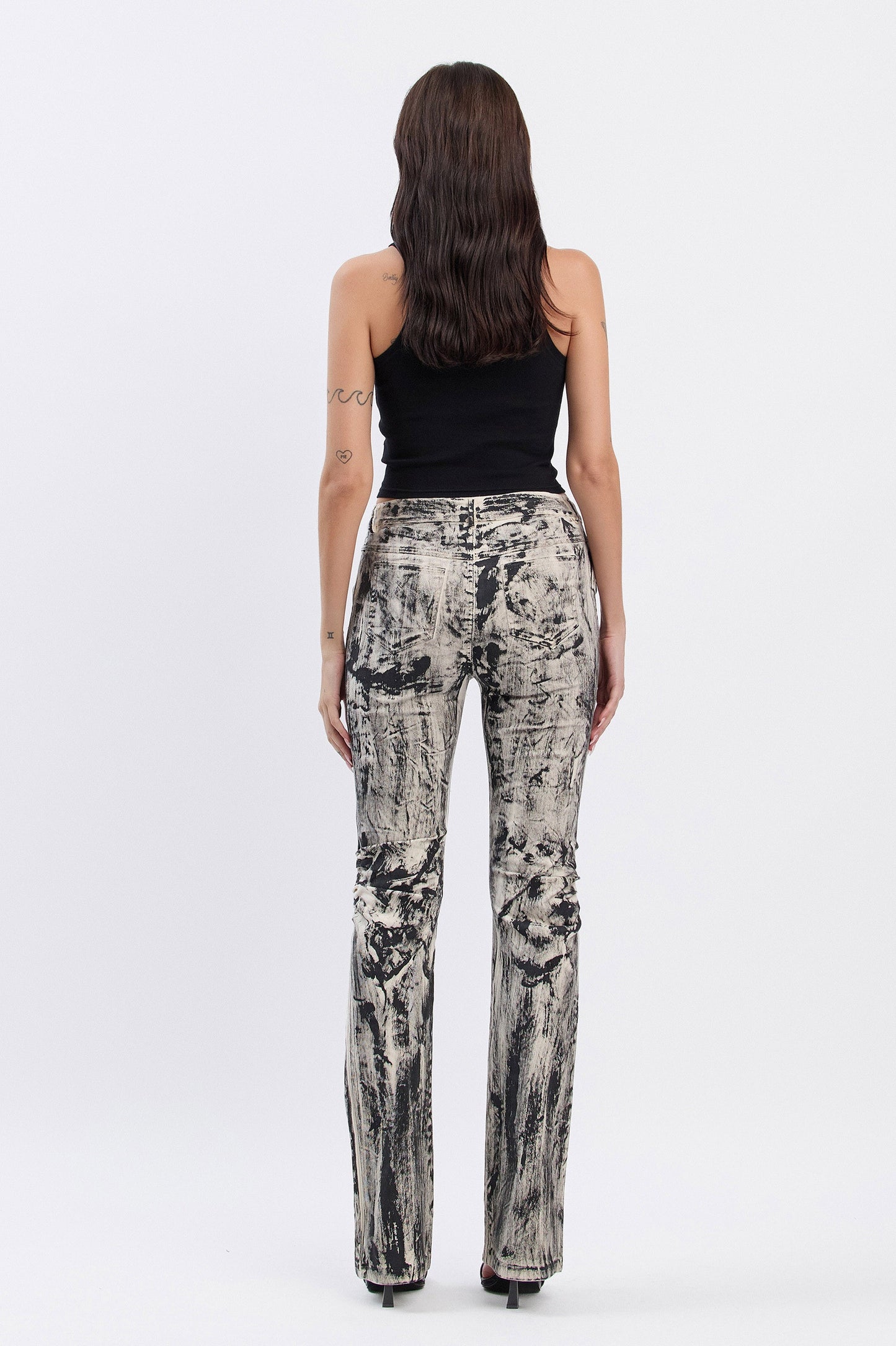 Washed Effect Ruched Pants