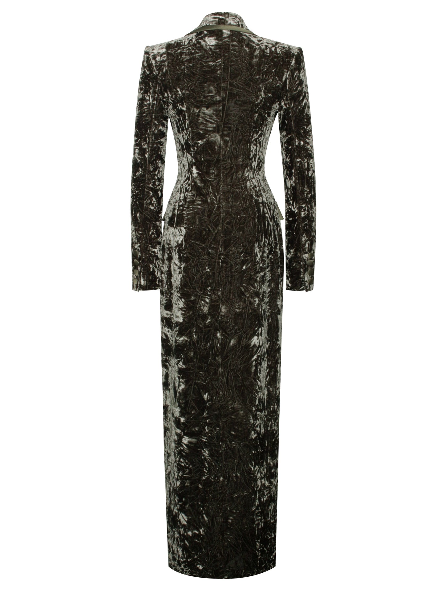 Willow Black Velvet High Slit Blazer Gown