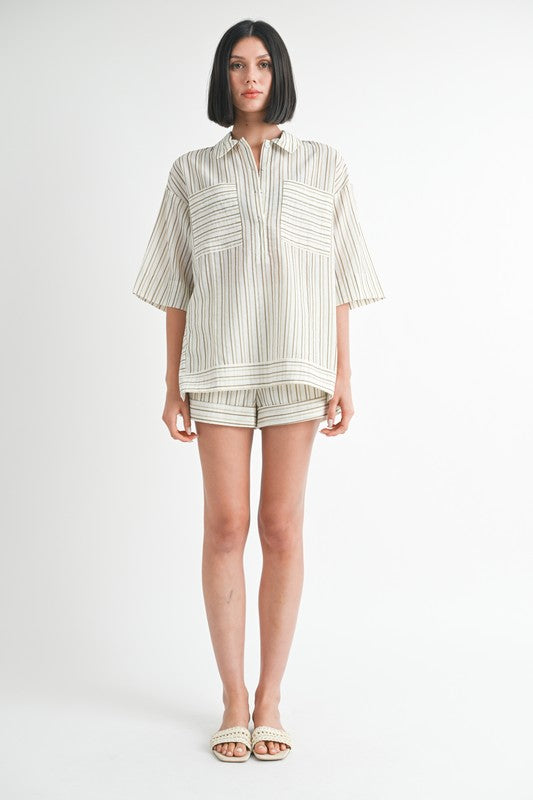 Stripe Oversized Tunic Top