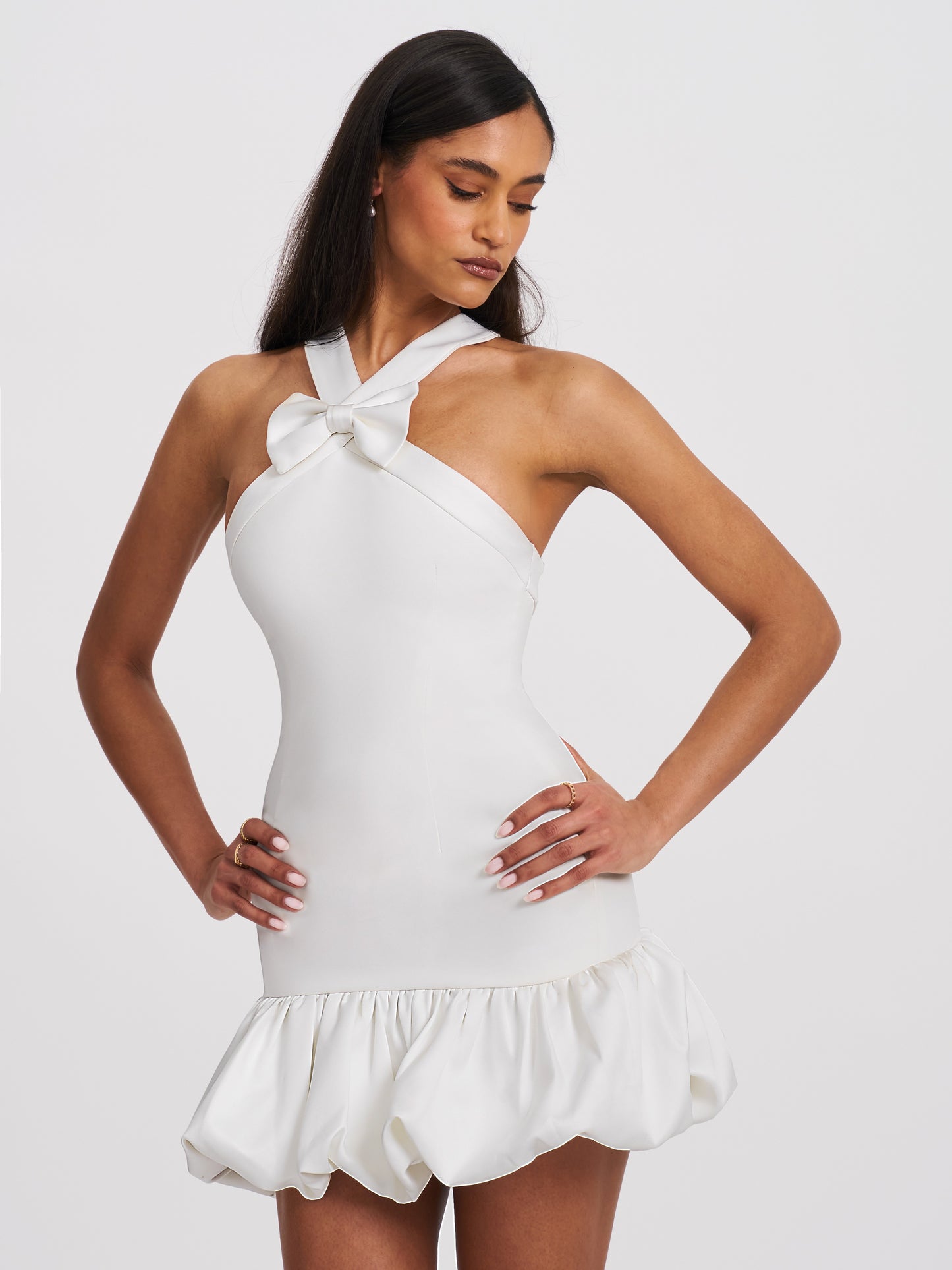 Barbra White Cross Straps Bodycon Mini Dress