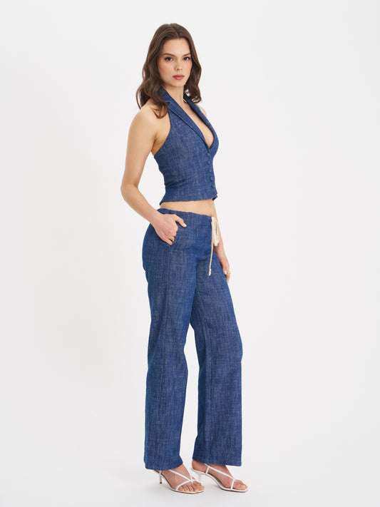 Raffaella Cotton Denim Straight Leg Pants