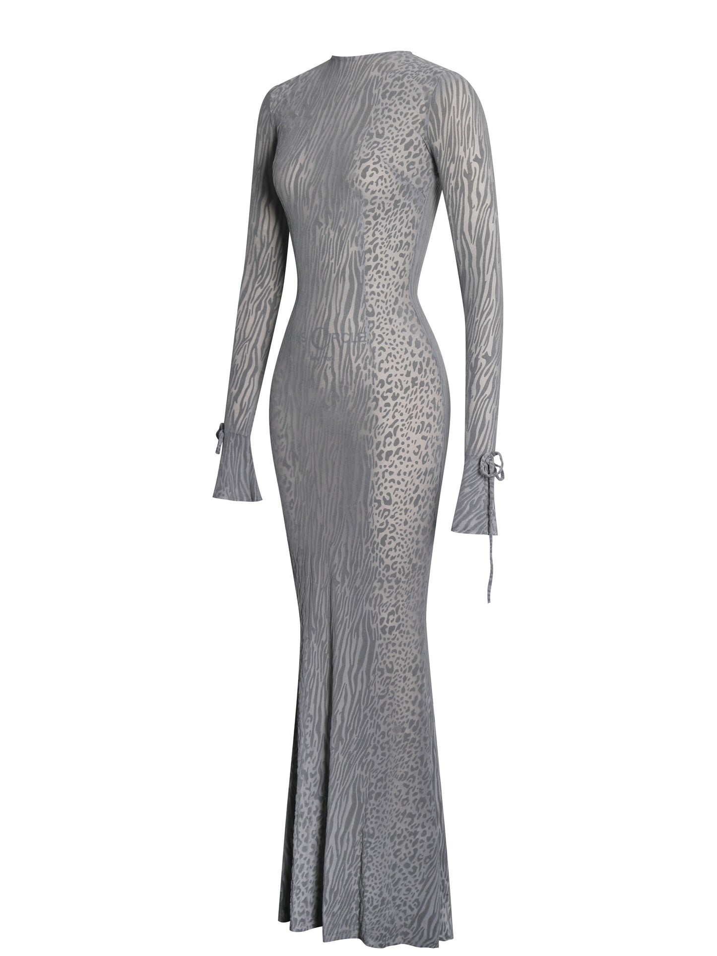 Waylynn Gray Animal Print Burnout Velvet Dress