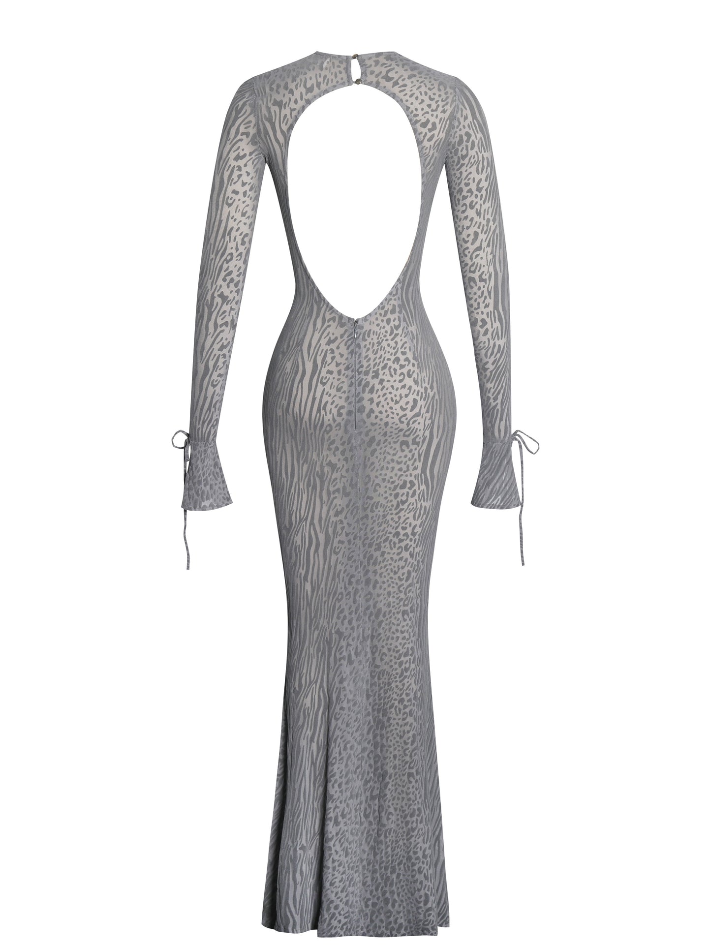Waylynn Gray Animal Print Burnout Velvet Dress