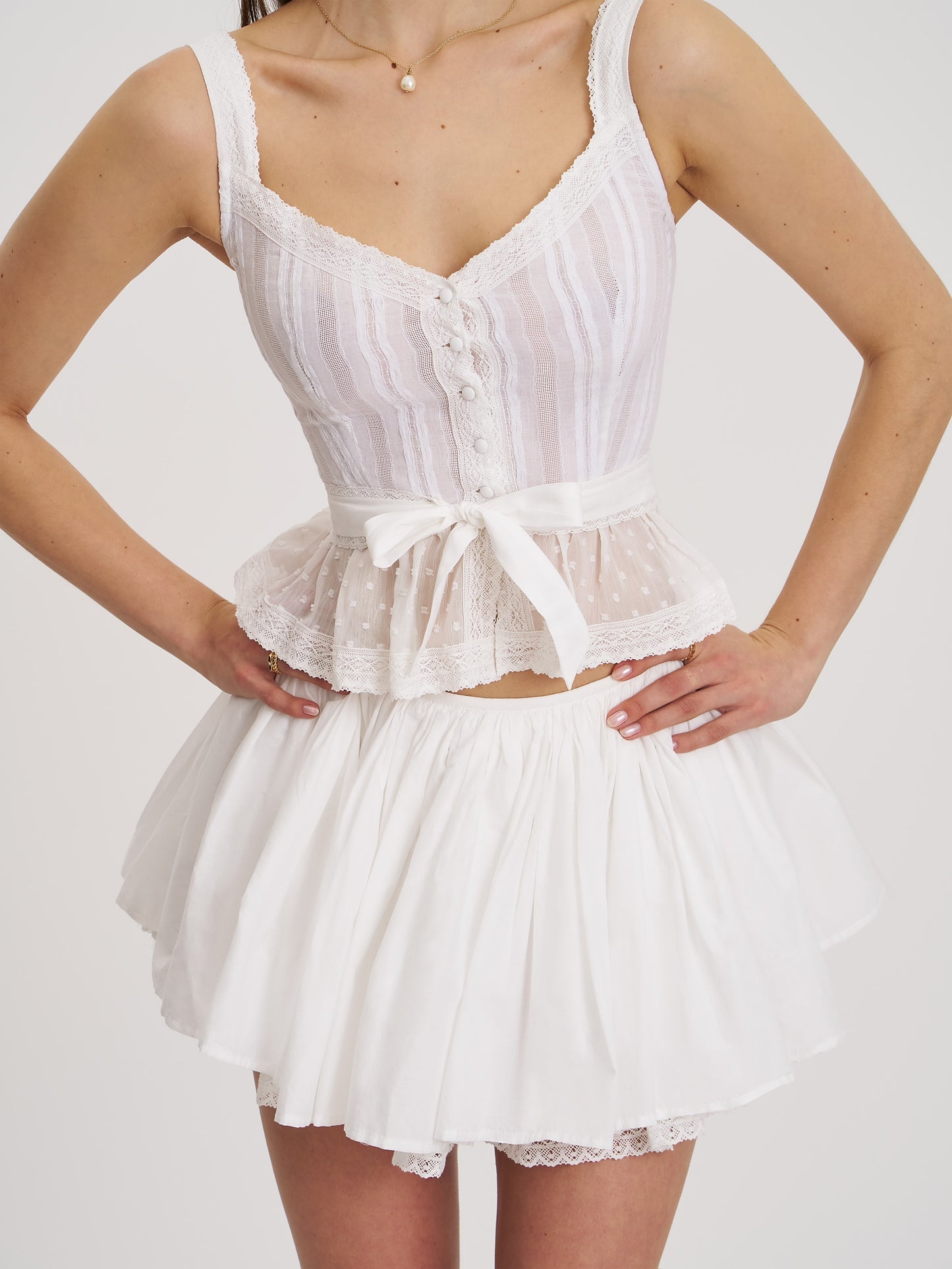Aliya Cotton Poplin Button Up Sleeveless Top