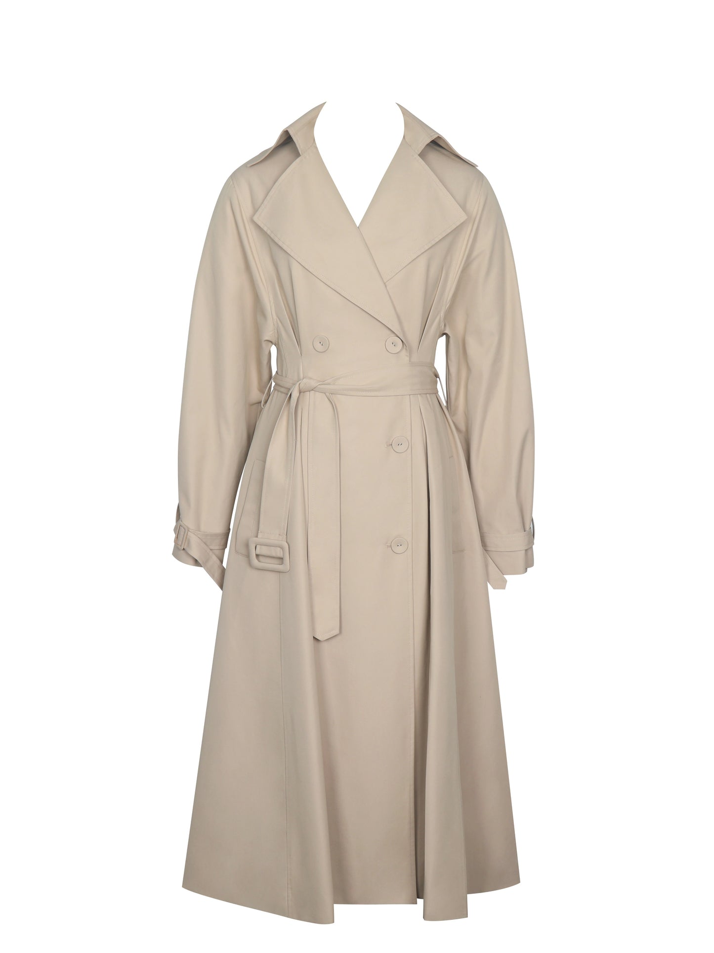 Ulila Beige Double-Cotton-Blend Trench Coat