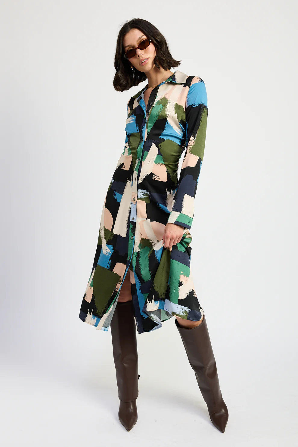 Clara Long Sleeve Shirt Dress