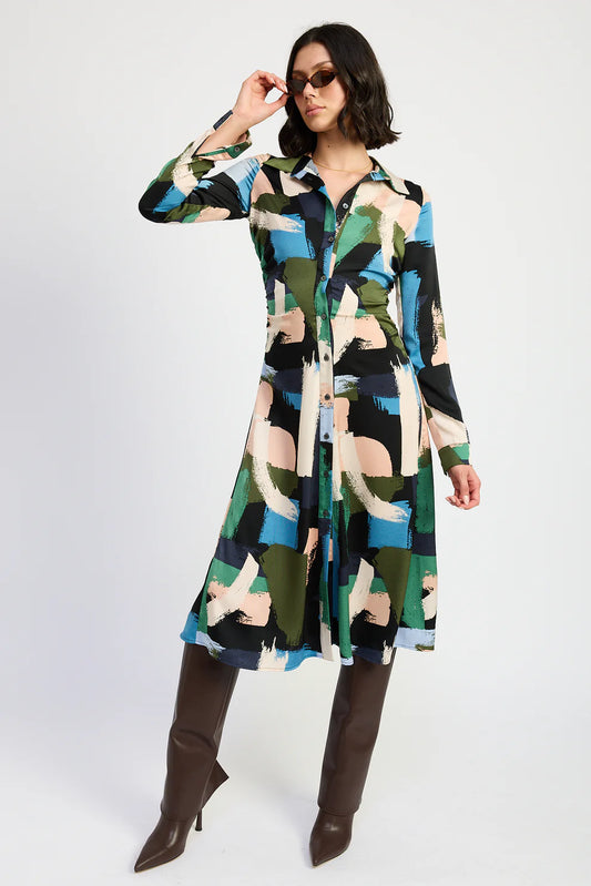Clara Long Sleeve Shirt Dress