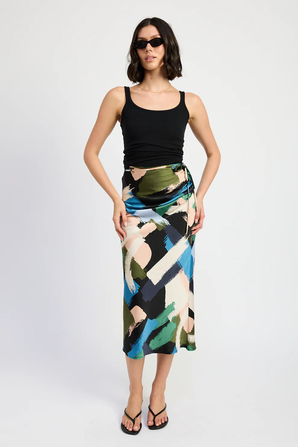 Clara Ruched Midi Skirt