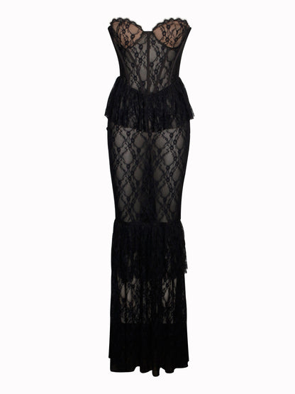 Quennell Lace Corset Maxi Dress