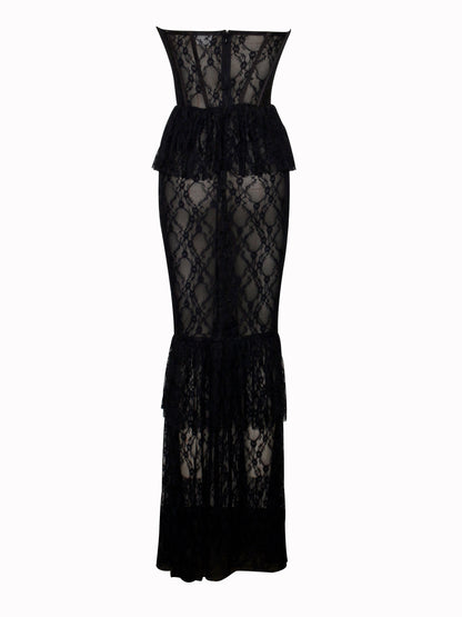 Quennell Lace Corset Maxi Dress