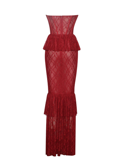 Quennell Lace Corset Maxi Dress