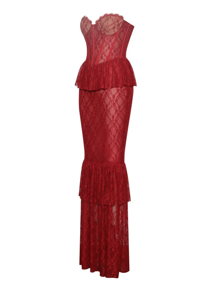 Quennell Lace Corset Maxi Dress