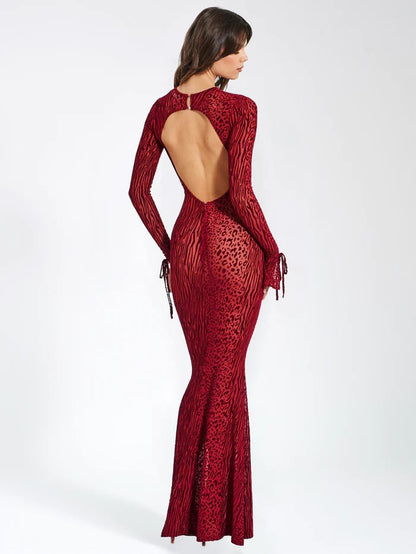 Waylynn Burnout Velvet Maxi Dress