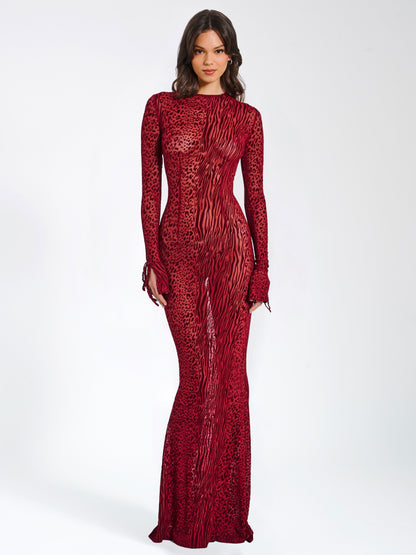 Waylynn Burnout Velvet Maxi Dress