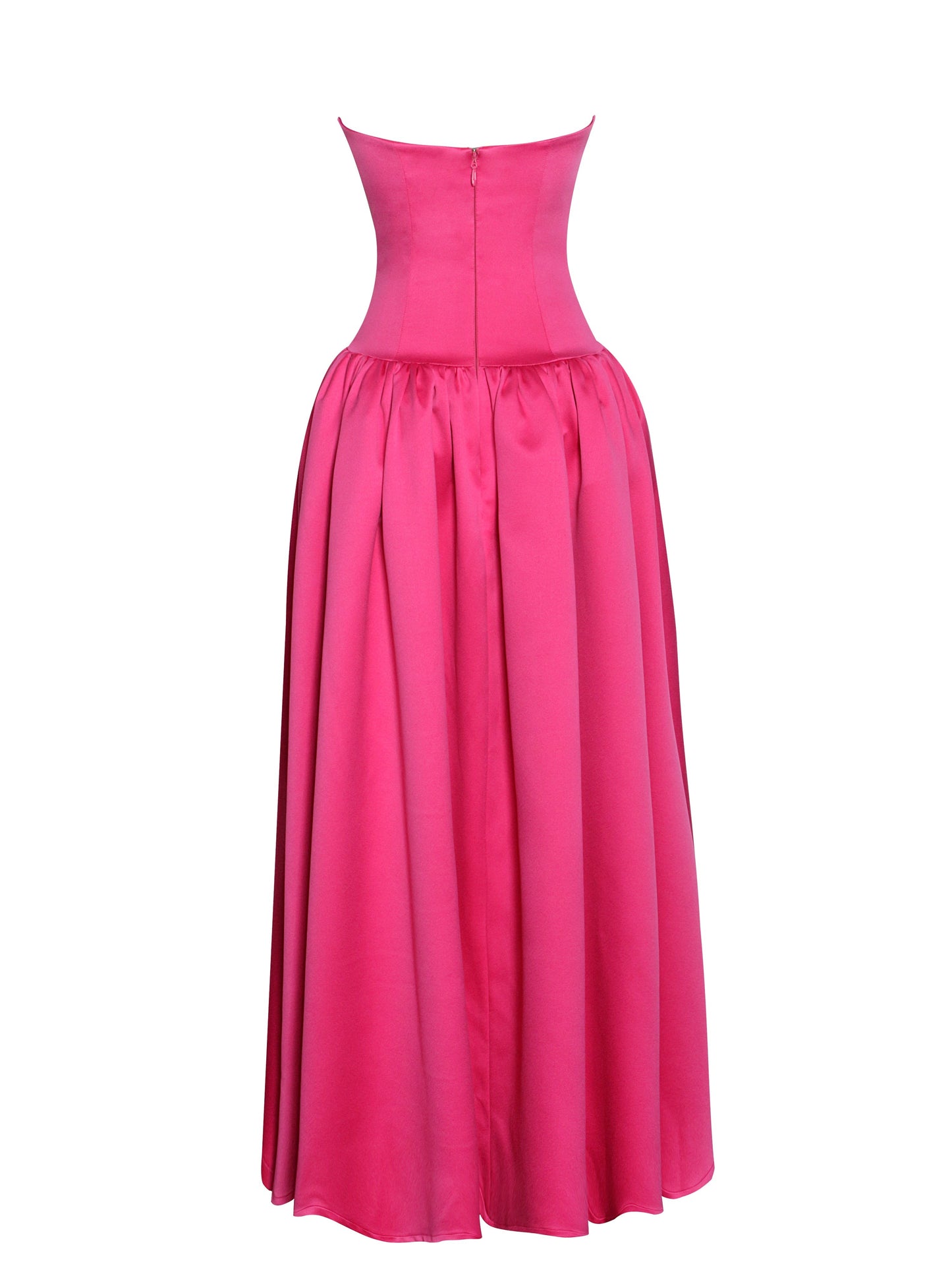 Walterina Fuchsia Satin Strapless Corset Gown