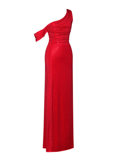Paget Mesh Embellished High Slit Gown
