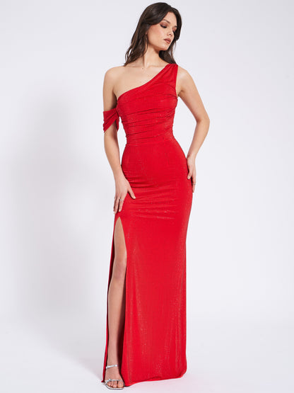 Paget Mesh Embellished High Slit Gown