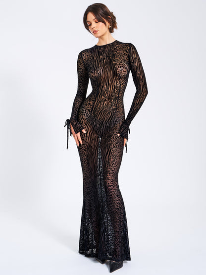 Waylynn Burnout Velvet Maxi Dress